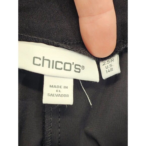 Chico's 2.5 / 14 Black Slim Leg Ponte Ankle Pants Dress‎ Slacks Trousers EUC - Picture 4 of 6